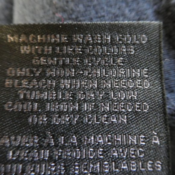 Magaschoni Man Full Zip Bomber Sweater Jacket Navy Ribbed Knit Snap Pockets L - Picture 9 of 9